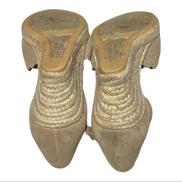 Talbots Lyndsey Espadrille Wedge 7M Tan Jute Heel Neutral Summer Comfort Shoe - Picture 5 of 9